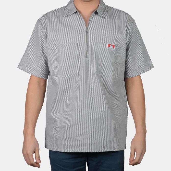 ben davis Short Sleeve Stripe, 1/2 Zip