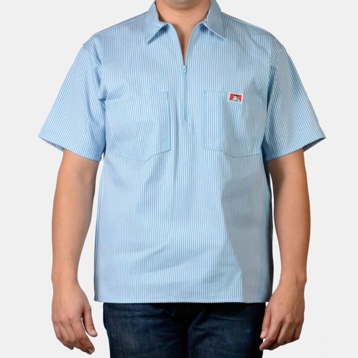 ben davis Short Sleeve Stripe, 1/2 Zip