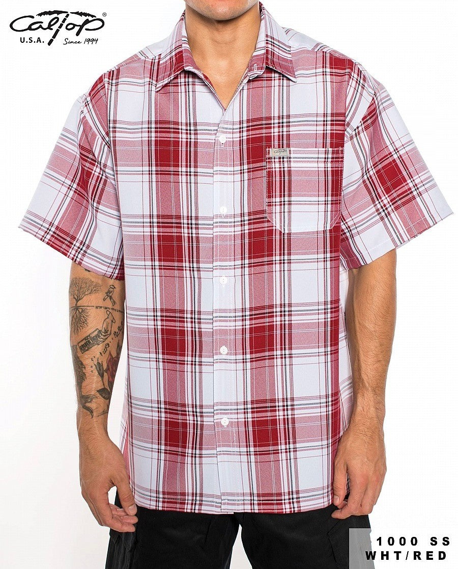 Caltop Plaid — White/Red