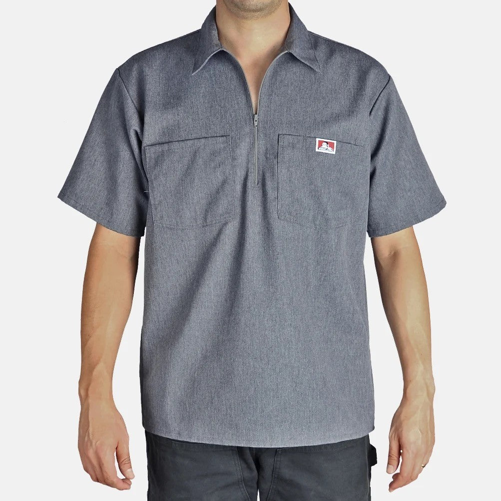 Ben Davis Solid ½ Zip — Charcoal Heather
