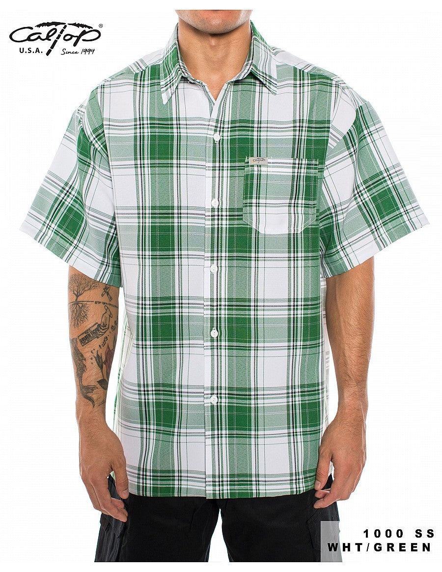 Caltop Plaid — White/Green