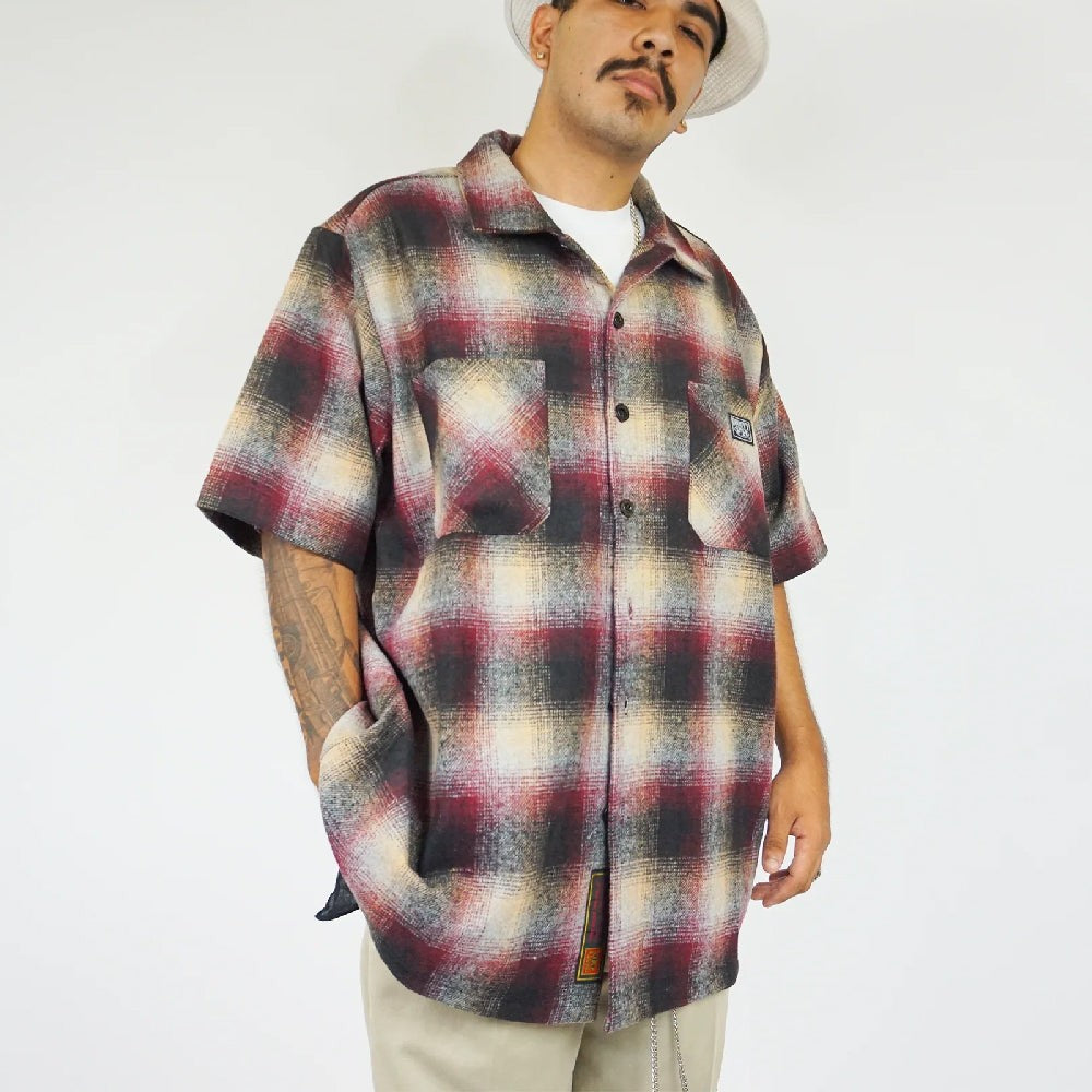 FB County Flannel — Burgundy/Black/Tan