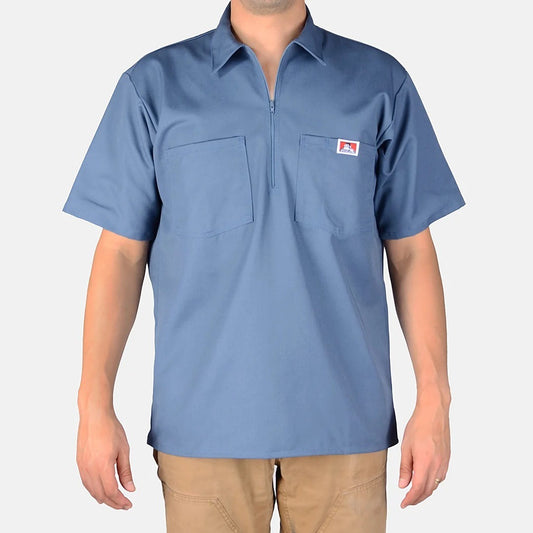 Ben Davis Solid ½ Zip — Steel Blue