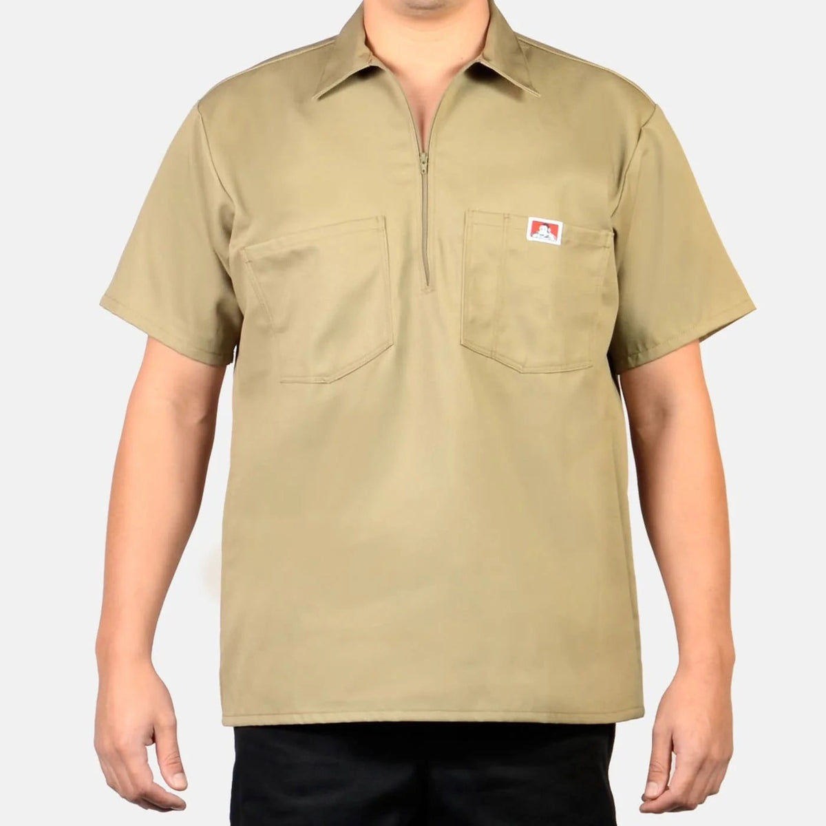 Ben Davis Solid ½ Zip — Khaki