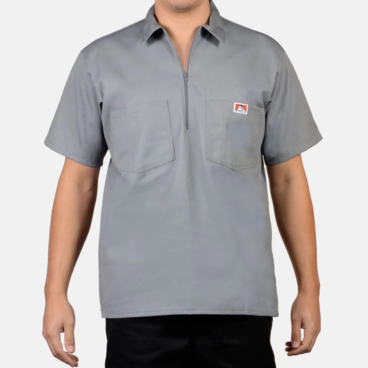 Ben Davis Solid ½ Zip — Light Grey
