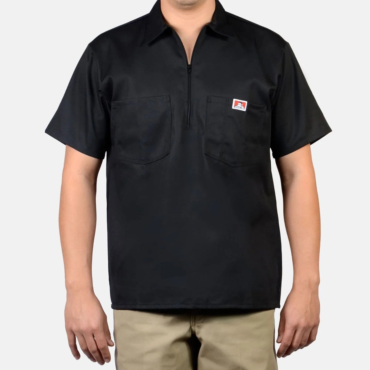 Ben Davis Solid ½ Zip — Black