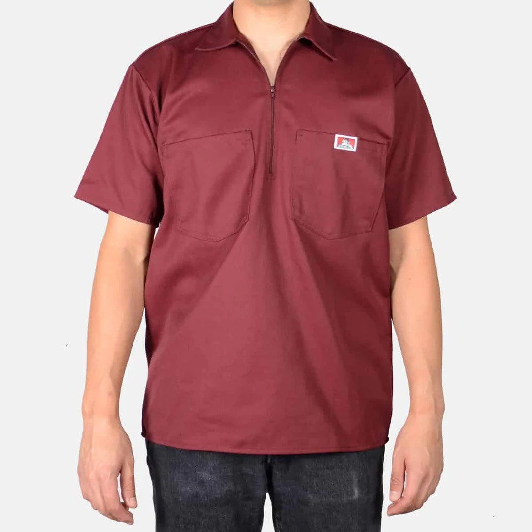 Ben Davis Solid ½ Zip — Burgundy