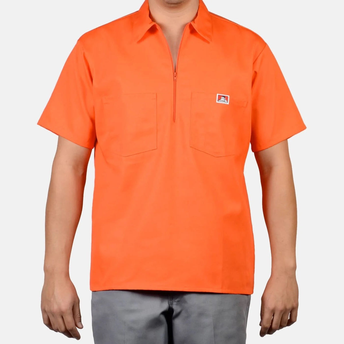 Ben Davis Solid ½ Zip — Orange