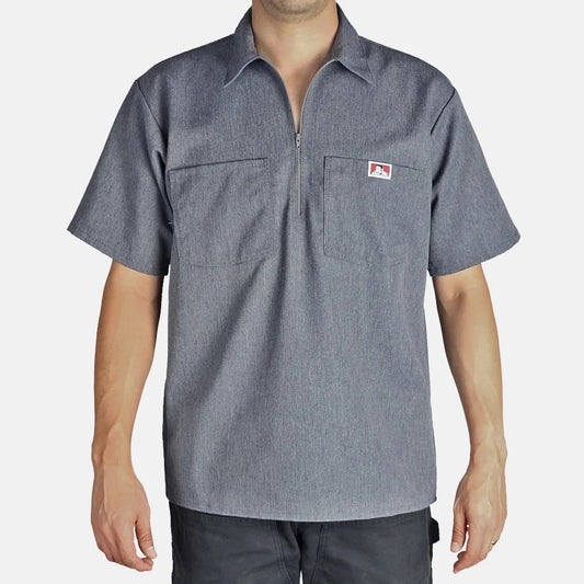 Ben Davis Solid ½ Zip — Charcoal Heather