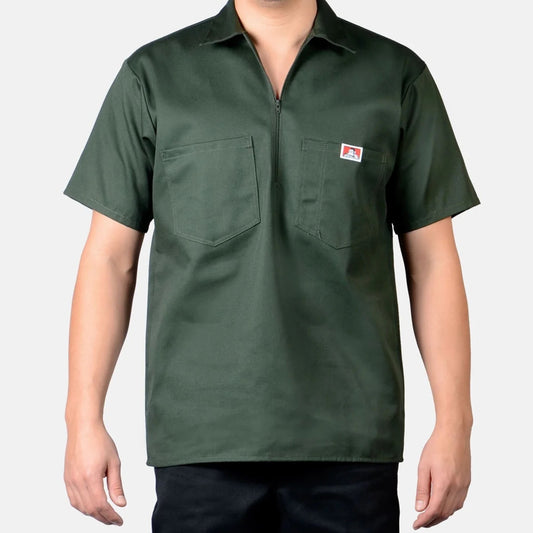 Ben Davis Solid ½ Zip — Olive